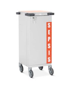 Bristol Maid Sepis Trolley - Single Door - 6 Drawer - High Security Bolt Lock