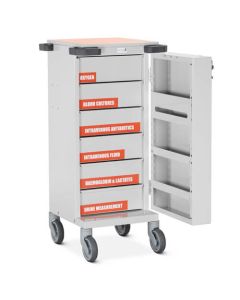 Bristol Maid Sepsis Trolley - Single Door - 6 Drawer - Electronic Push Button Lock