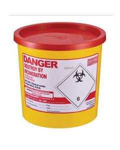 Sharpsguard Sharps Bin Placenta Red Lid 2.5 Litre