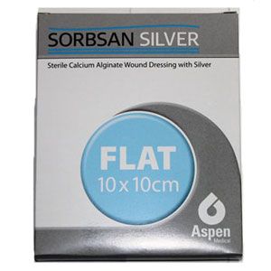 Sorbsan Flat Silver Alginate Dressing 10cm X 10cm Pack Of 10 Ahp Medicals