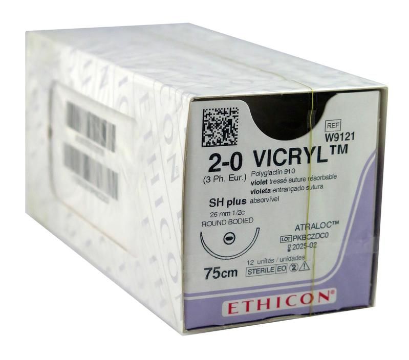 ETHICON VICRYL VIOLET SUTURE 75CM M3 W9121 [Pack of 12]- AHP Medicals