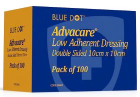 Advacare Sterile Low Adherent Double Sided Dressing 10cm X 10cm [Pack of 100] 
