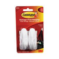 3M COMMAND ADHESIVE HOOK MED WHT PK2