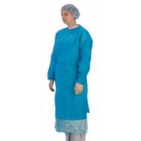 Patient Disposable Gowns Long Sleeve With Cuffs Blue [Pack of 50] 