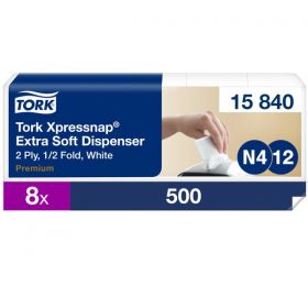 Tork Xpressnap Extra Soft Dispenser Napkin 2Ply 4 Fold White [Pack of  4000]