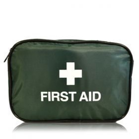 First Aid Empty Dark Green Zip Top Bag 