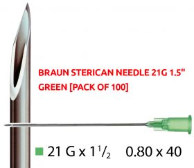 Braun Sterican Needle 21g 1.5" Green [Pack of 100]