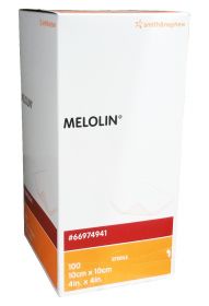 Melolin Sterile Low Adherent Absorbent Dressing 10cm x 10cm [Pack of 100]