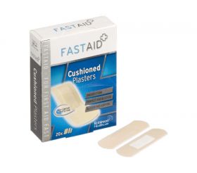 Fast Aid Cushioned Plasters 20's X 6  [6 Packs Of 20 Plasters] 