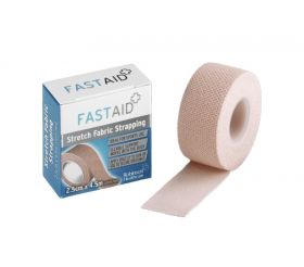  Fast Aid Stretch Fabric Strapping 2.5cm x 4.5m X 12  [12 Packs Of 1 Roll Of Tape]