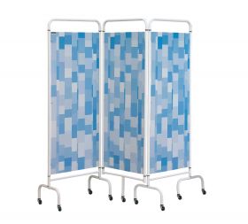 Three Panel Screen - Blue Patchwork [Pack of 1]