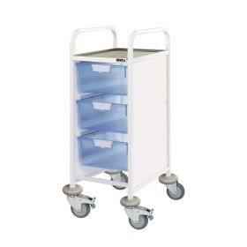 ﻿VISTA 30 Clinical Trolley - 3 Double Depth Trays-Blue [Pack of 1]