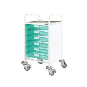 ﻿VISTA 50 Clinical Trolley - 6 Single Depth Trays-Green [Pack of 1]