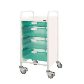 VISTA 55 Trolley - 1 Single / 3 Double Depth Trays-Green [Pack of 1]