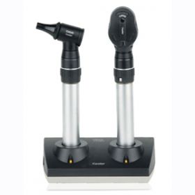 Keeler 1729-P-1029 Standard Otoscope Ophthalmoscope Rechargeable Desk Set with Two Handles