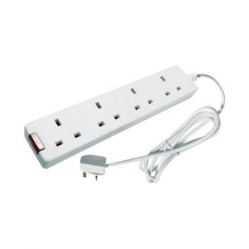 EXTENSION LEAD 4WAY 5M 13AMP WHITE