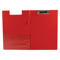 Q-CONNECT PVC CLIPBOARD FOLDOVER RED