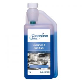 Cleanline Super Cleaner & Sanitiser Super Concentrate 1 Litre [Pack of 4]