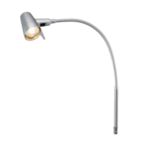 Series 4 Provita 10w Reading Lamp with Flexible Arm - Halogen Short Version, Silver