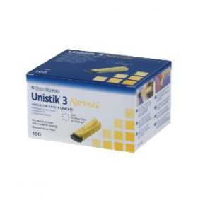 Unistik 3 Normal Lancets 23G/1.8mm [Pack of 100] 