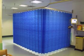 Opal Health Disposable Curtains With Nfh Hanging System Medium Pacific Blue