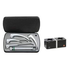 HEINE Classic+ F.O. 3.5V Laryngoscope Sets With Standard F.O. 4 LED NT Rechargeable Handle + Li-ion Battery + NT4 Table Charger [Pack of 1]