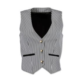 Women's striped waistcoat Black/white