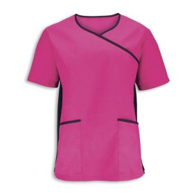 Men's stretch scrub top Pink/black Colour