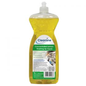 Cleanline Concentrated Lemon Washing Up Liquid 1 Litre CL1026 [Pack of 12]