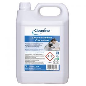 Cleanline Cleaner & Sanitiser Concentrate 5 Litre [Pack of 4]