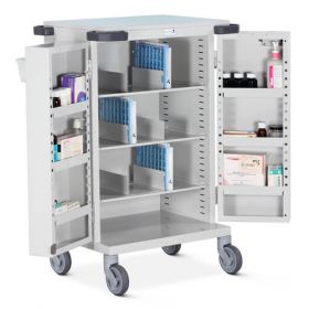 Bristol Maid Pharmacy Trolley - Double Door - High Security Bolt Lock - Nomad - 56 Cassettes