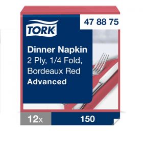 Tork Dinner Napkin Bordeaux Red [Pack of 1800]