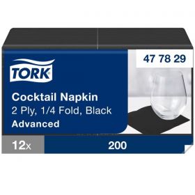 Tork Cocktail Napkin Black [Pack of 1200]