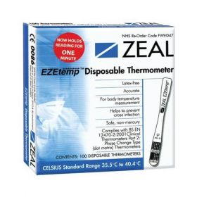 Zeal EZEtemp Disposable Thermometer [Pack of 100] 