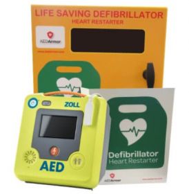 ZOLL AED 3 Fully Automatic with AED Armor Stainless Steel Cabinet - Unlocked
