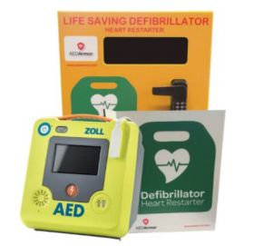 ZOLL AED 3 Semi Automatic with AED Armor Stainless Steel Cabinet - Locked