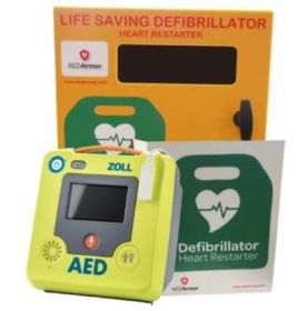 ZOLL AED 3 Semi Automatic with AED Armor Stainless Steel Cabinet - Unlocked